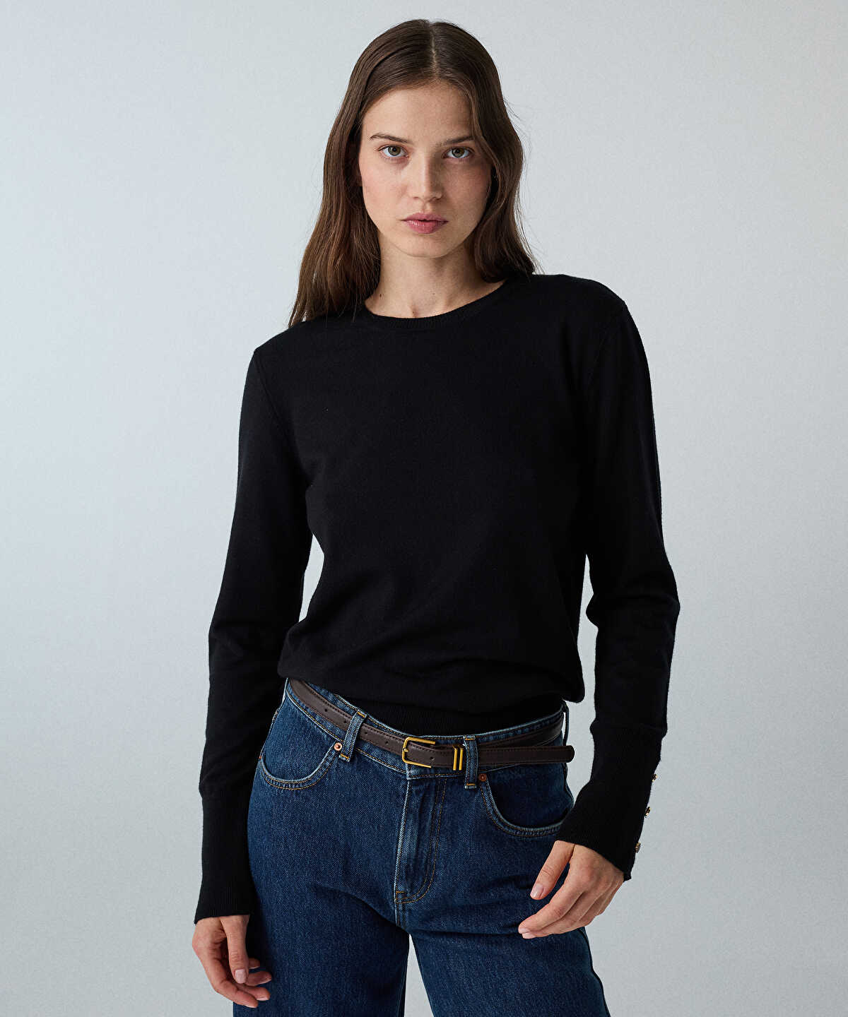 Knit Top with Monogram Buttons
