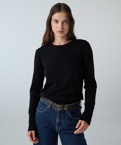 Knit Top with Monogram Buttons