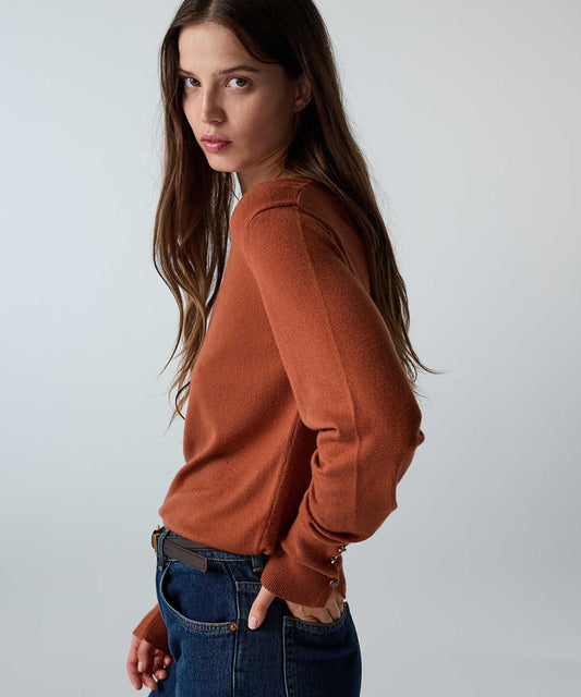 Knit Top with Monogram Buttons