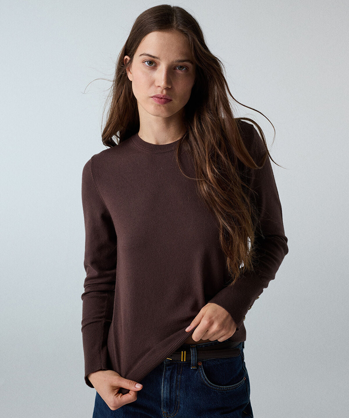 Knit Top with Monogram Buttons
