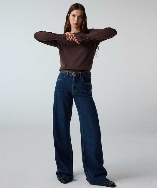 Knit Top with Monogram Buttons