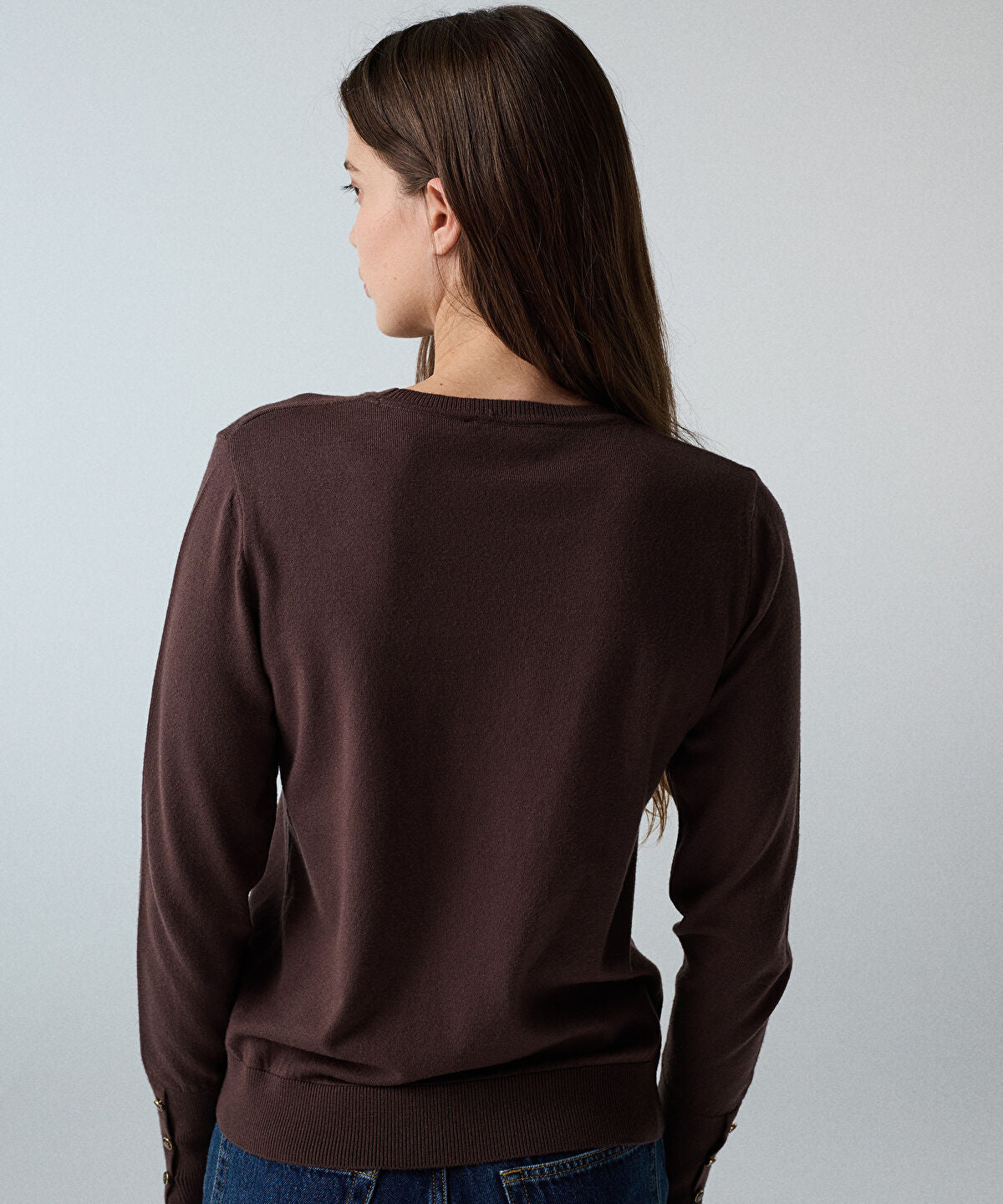 Zoomed Knit Top with Monogram Buttons