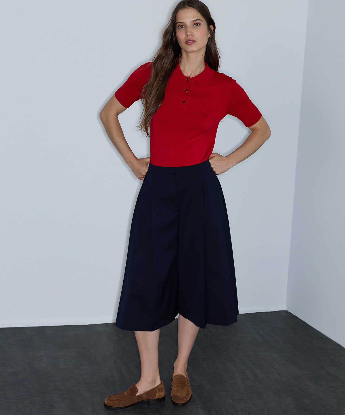 Polo Knit Top