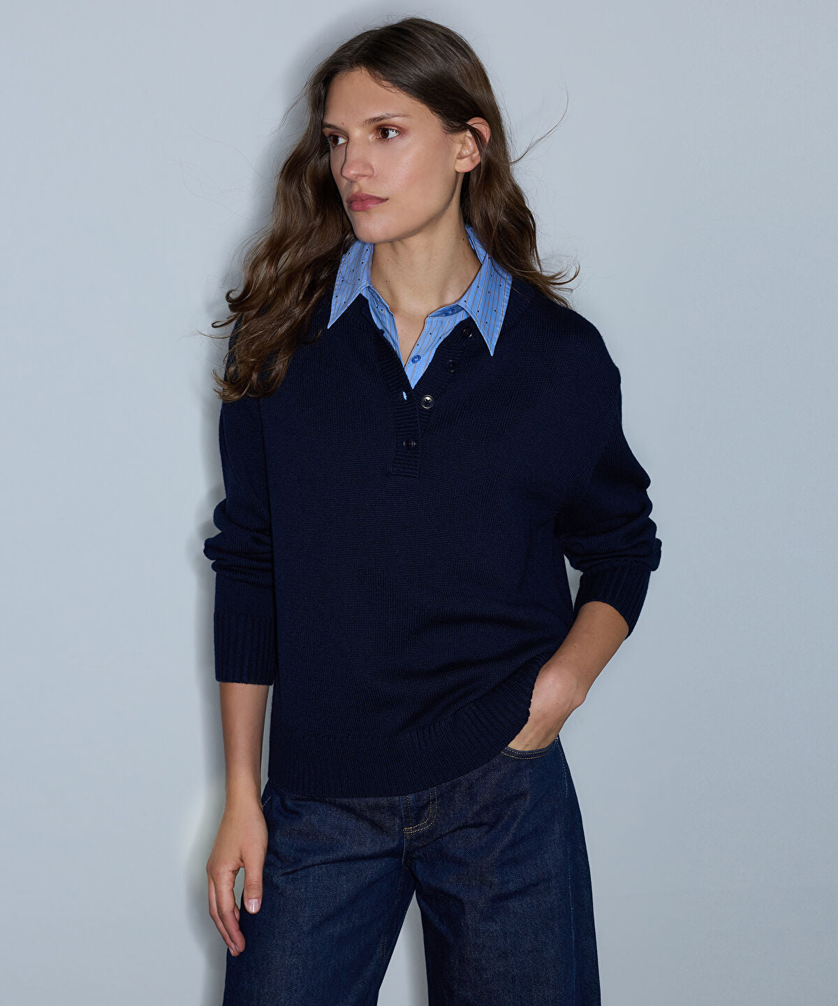 Layered-Effect Sweater