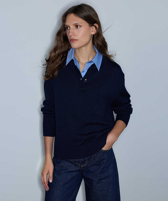 Layered-Effect Sweater