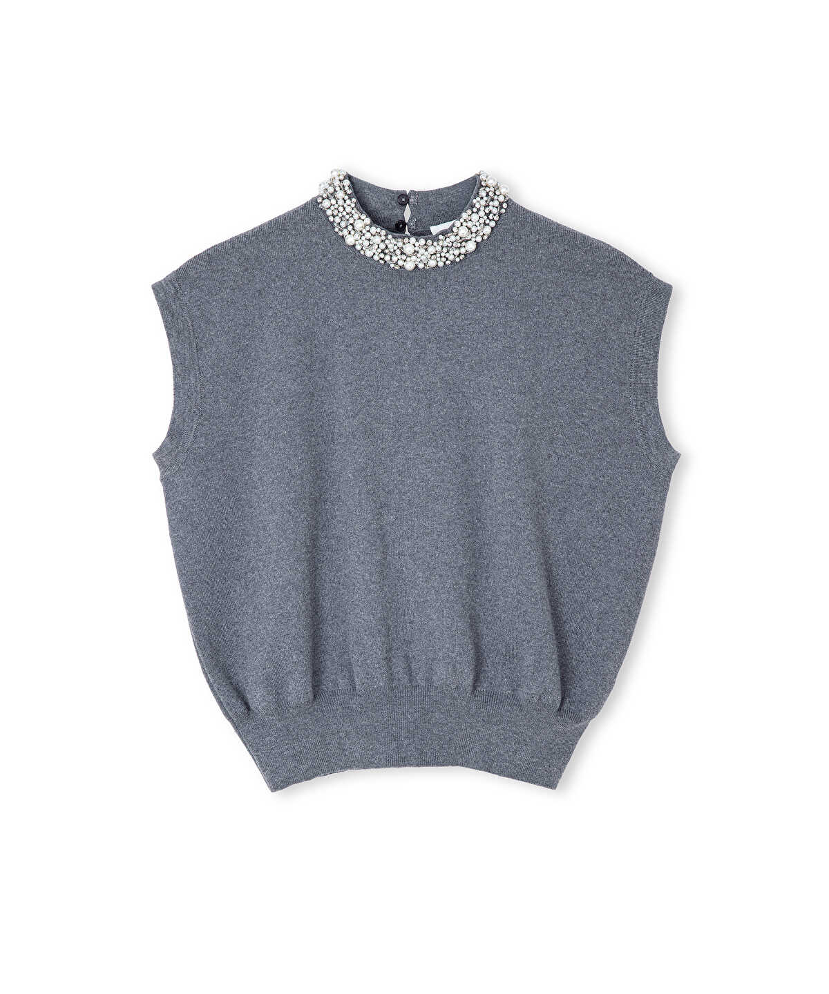 Knit Top with Mixed Embellishments