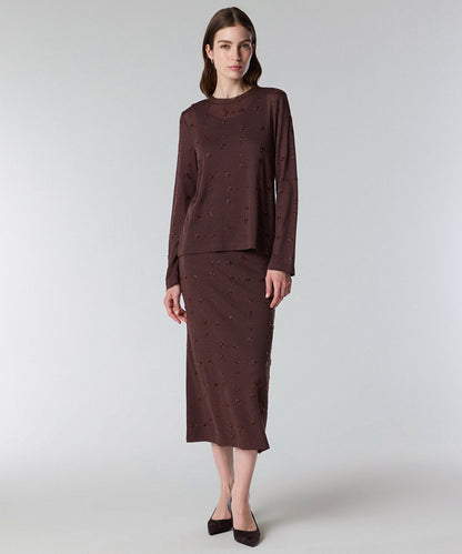 Embroidered Fine Knit Sweater
