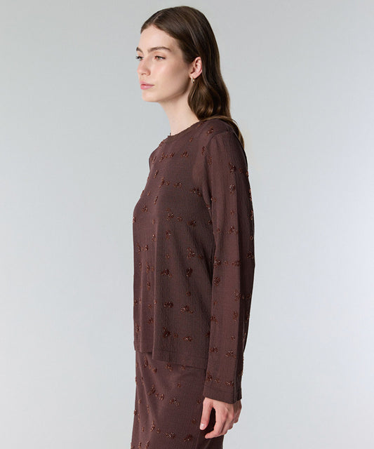 Embroidered Fine Knit Sweater