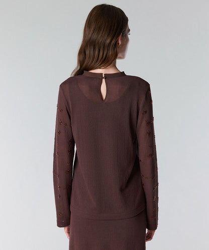 Embroidered Fine Knit Sweater