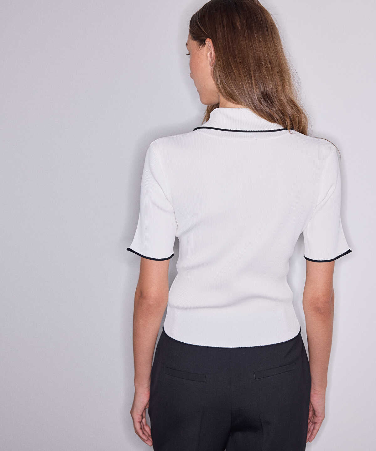 Faux-Pearl Embellished Knit Top