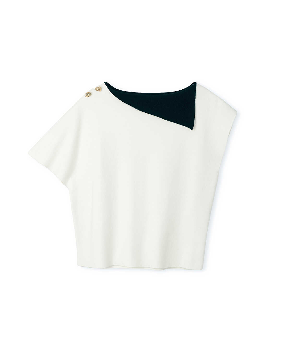 Color-Block Asymmetric Knit Top