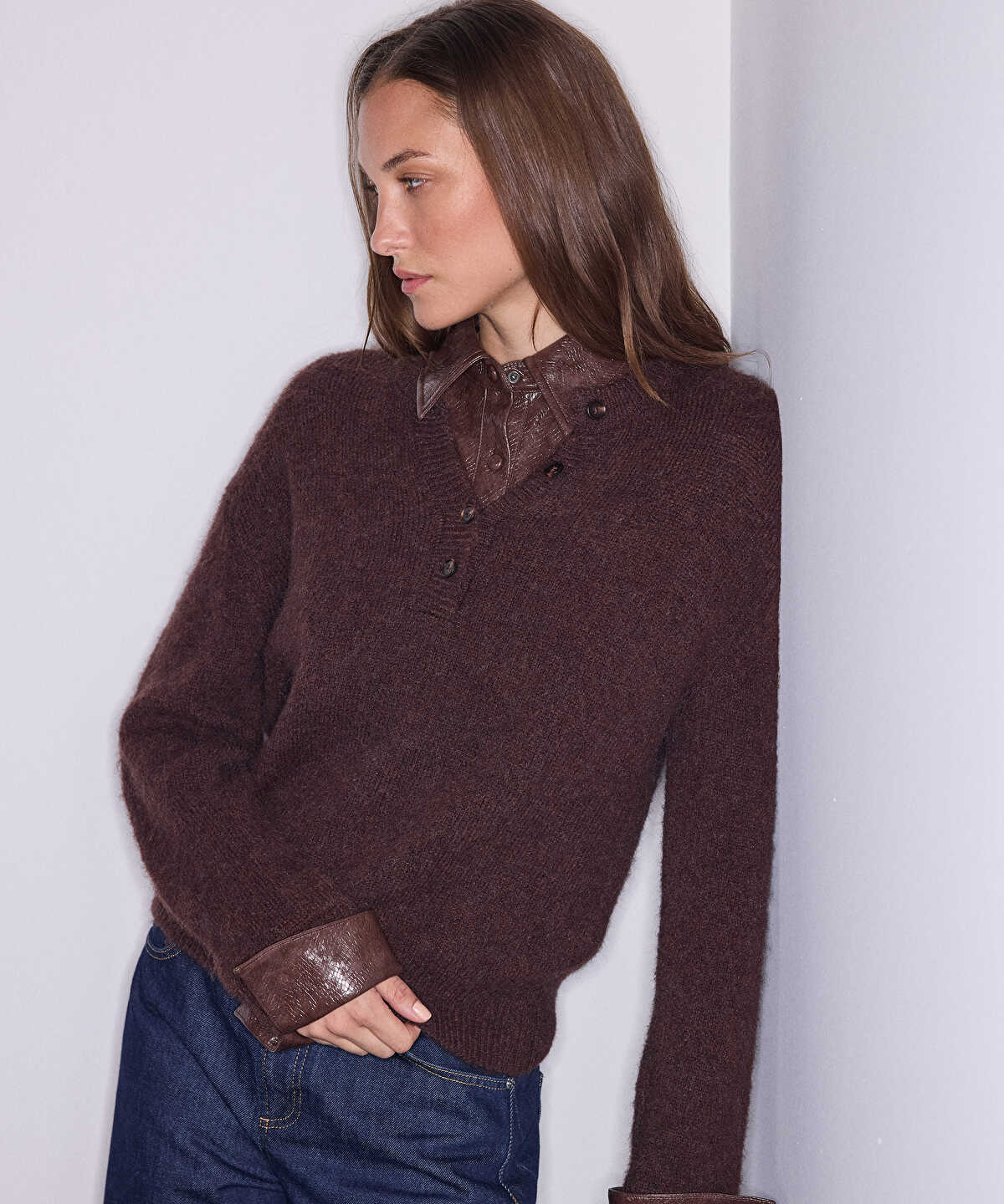 Detachable Croc-Collar Sweater