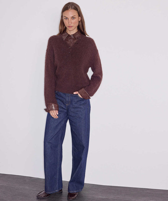 Detachable Croc-Collar Sweater