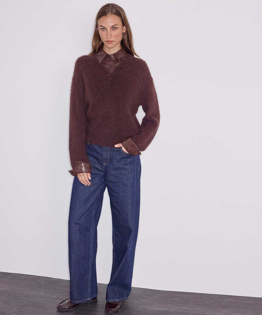Detachable Croc-Collar Sweater