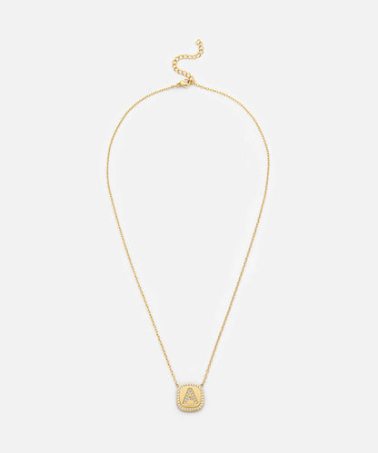Embellished 'A' Pendant Necklace