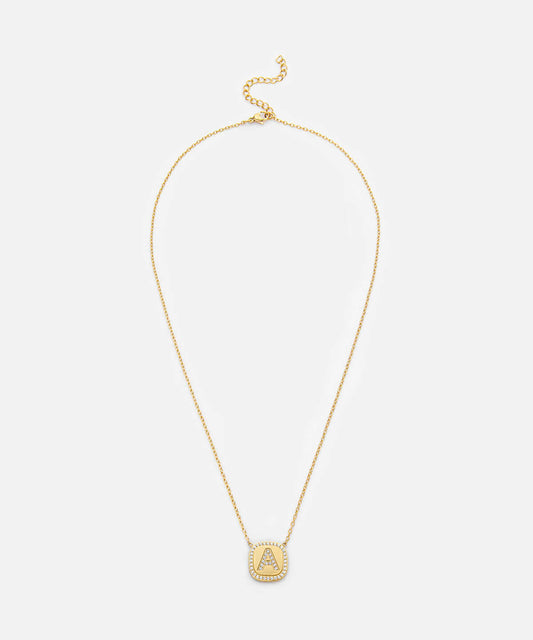 Embellished 'A' Pendant Necklace
