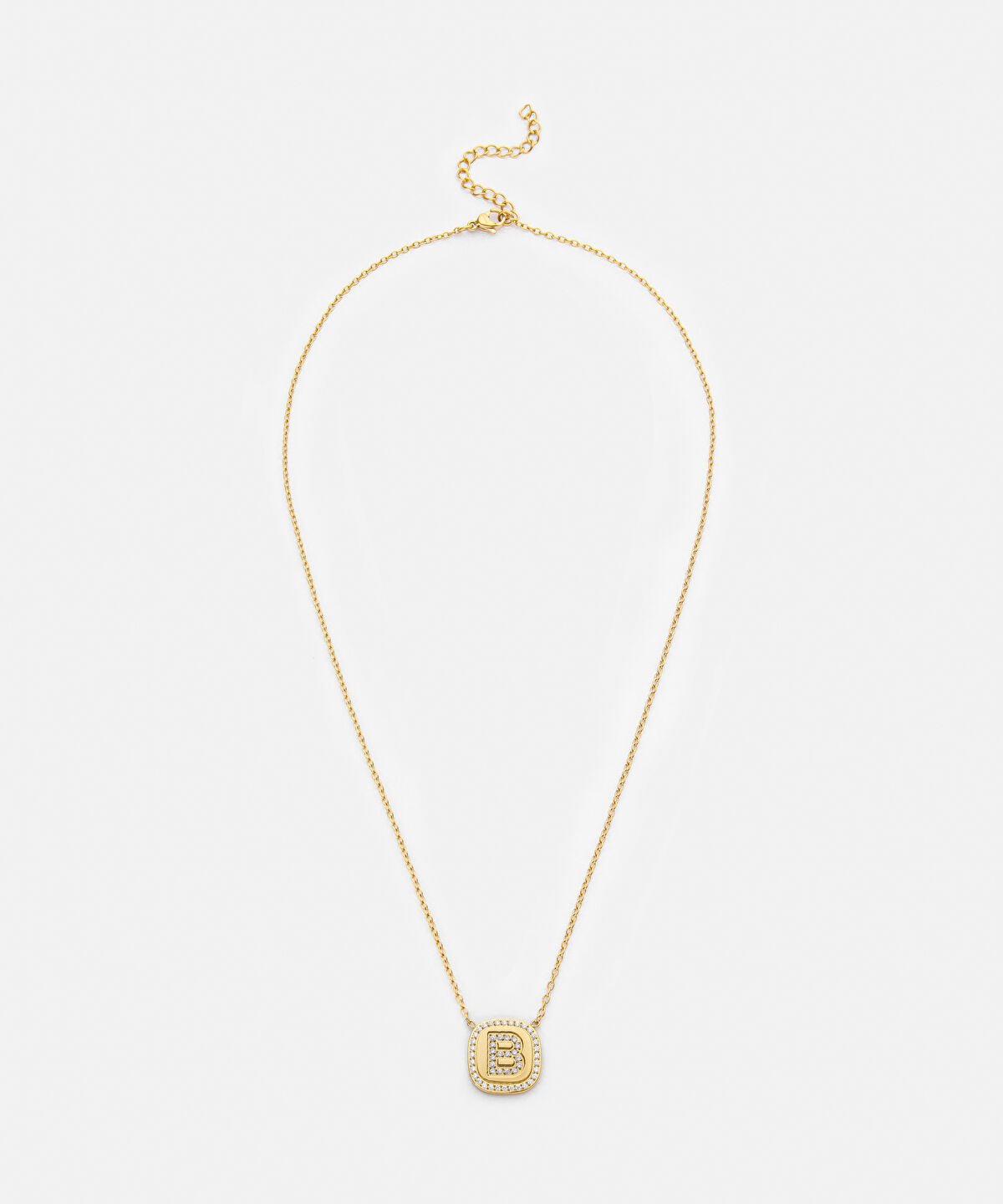 Embellished 'B' Pendant Necklace