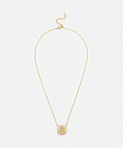 Embellished 'B' Pendant Necklace