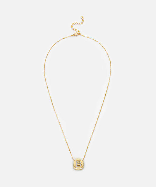 Embellished 'B' Pendant Necklace
