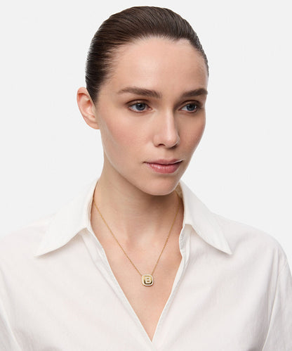 Embellished 'B' Pendant Necklace