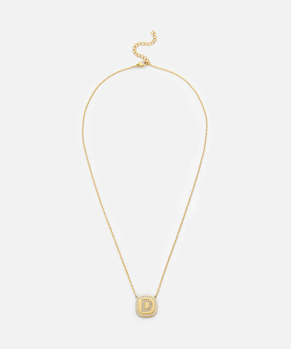 Embellished 'D' Pendant Necklace