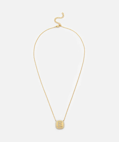 Embellished 'E' Pendant Necklace