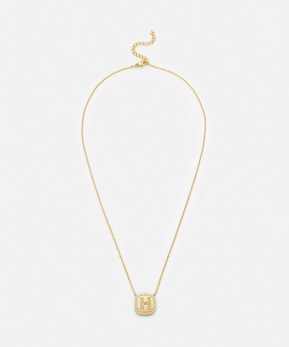 Embellished 'H' Pendant Necklace