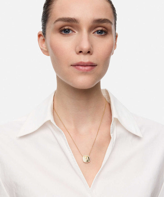 Embellished 'H' Pendant Necklace