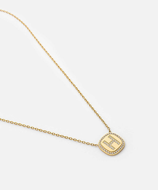 Embellished 'H' Pendant Necklace