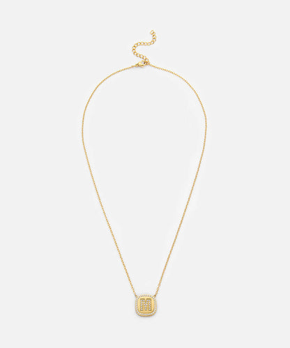 Embellished 'M' Pendant Necklace