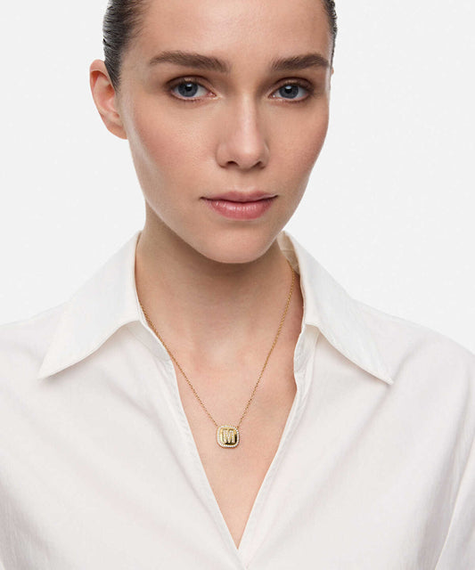 Embellished 'M' Pendant Necklace