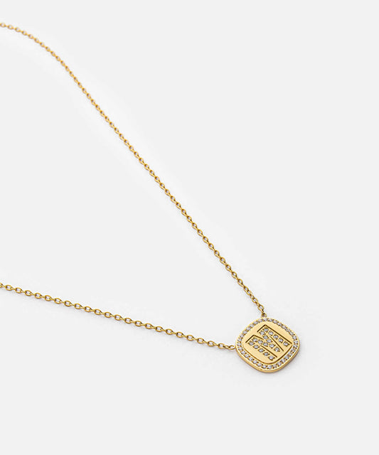 Embellished 'M' Pendant Necklace