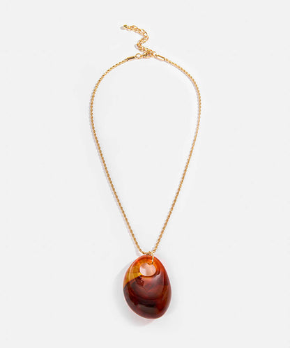Resin-Pendant Chain Necklace