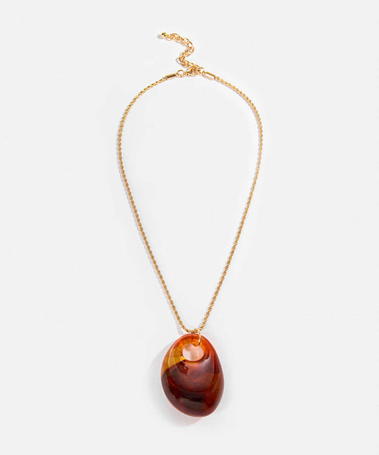 Resin-Pendant Chain Necklace