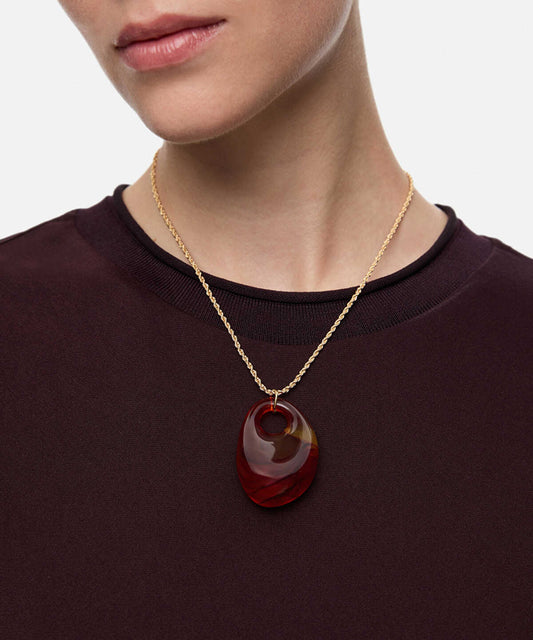 Resin-Pendant Chain Necklace