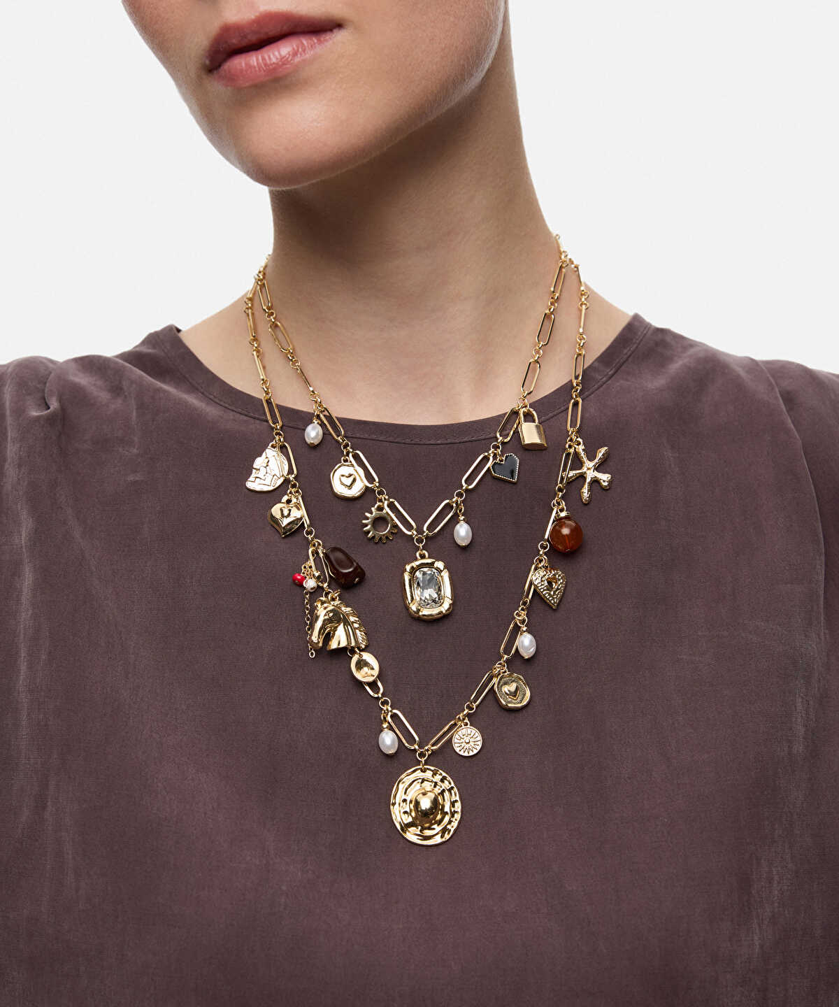Multi-Charm Chain Necklace