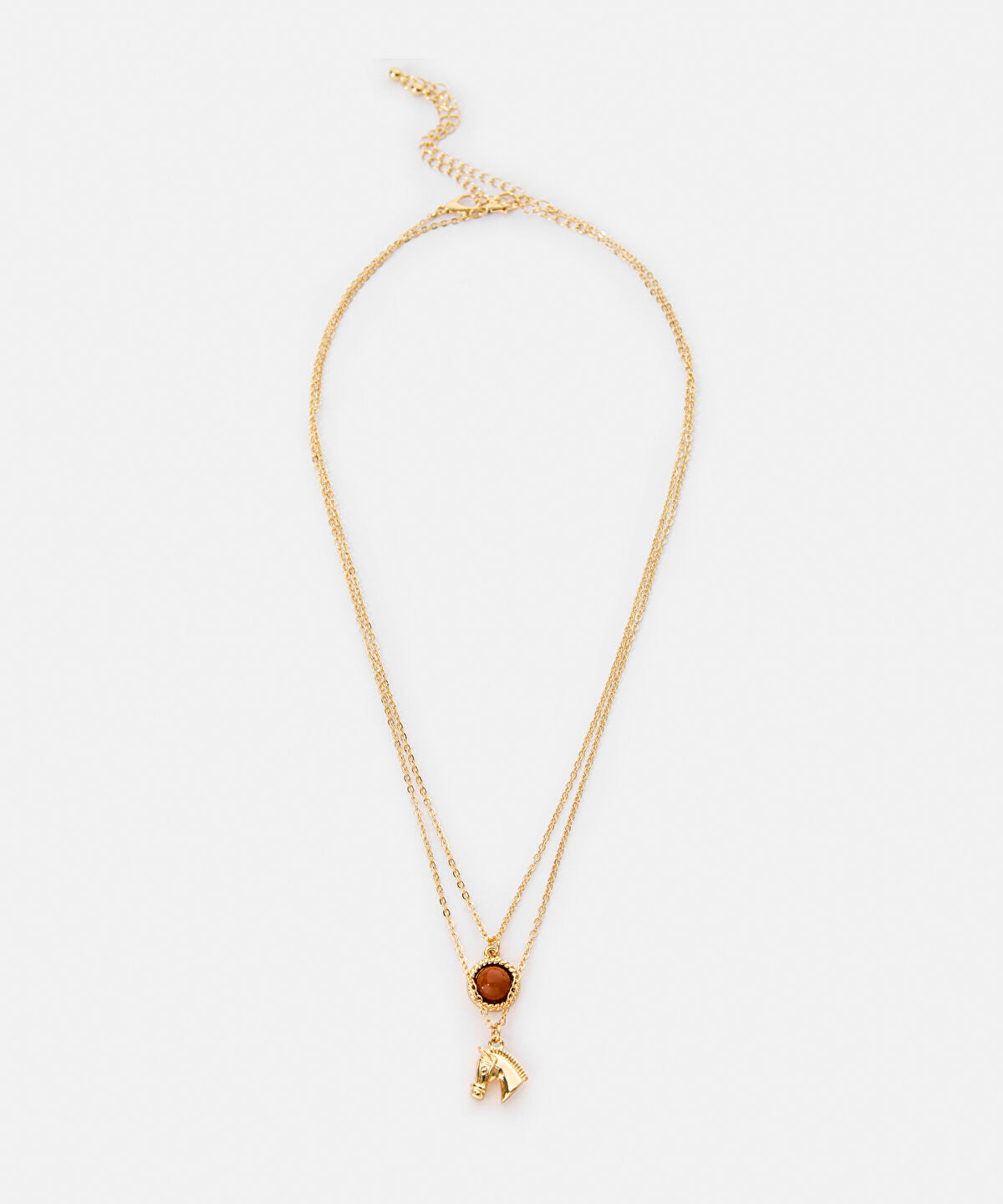 Horse-Charm Chain Necklace Set