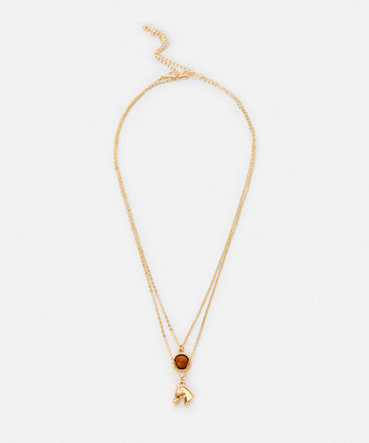 Horse-Charm Chain Necklace Set