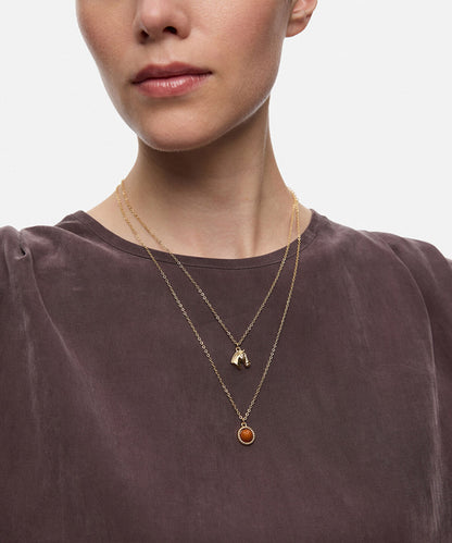 Horse-Charm Chain Necklace Set
