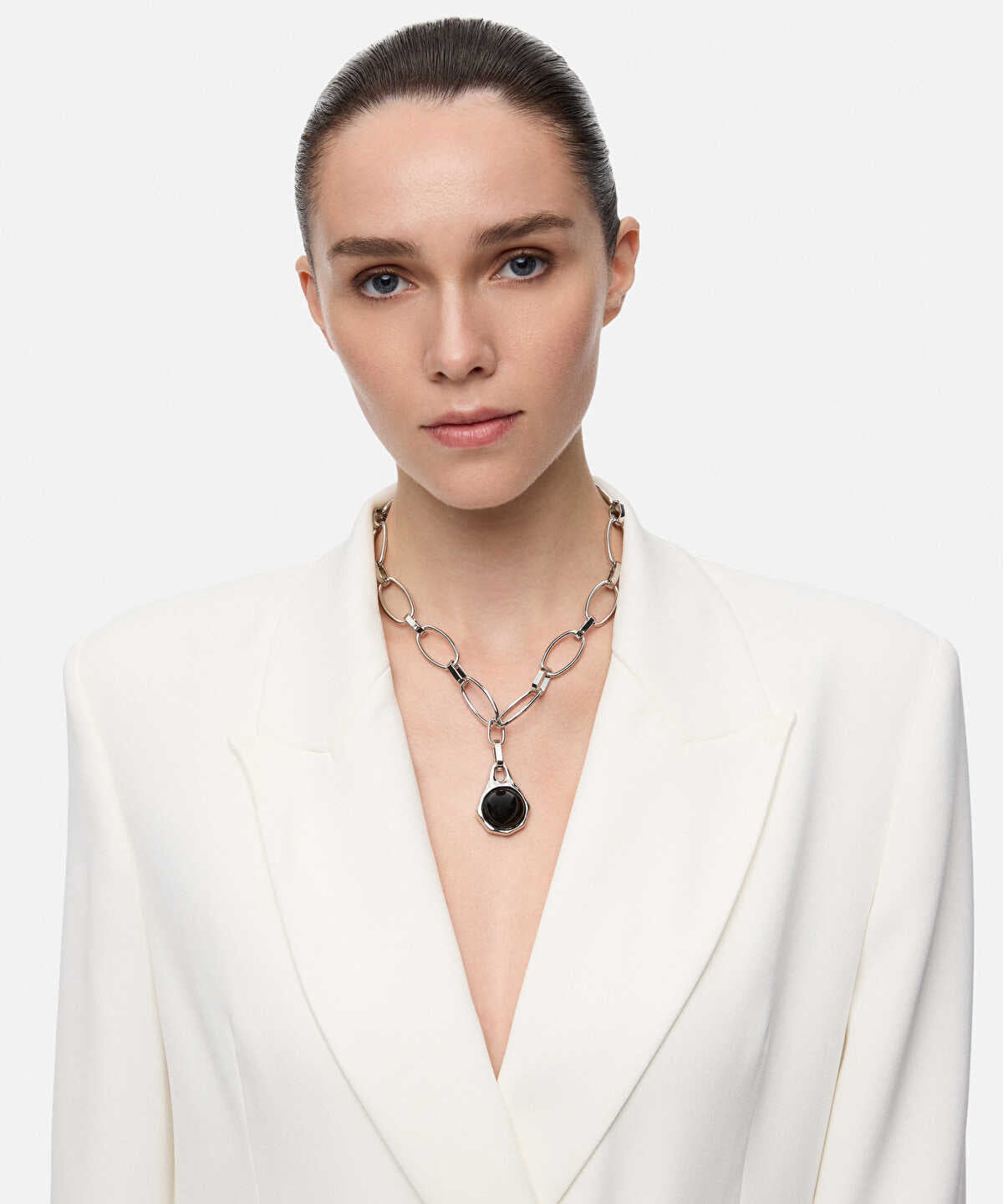 Contrast Resin Chain Necklace