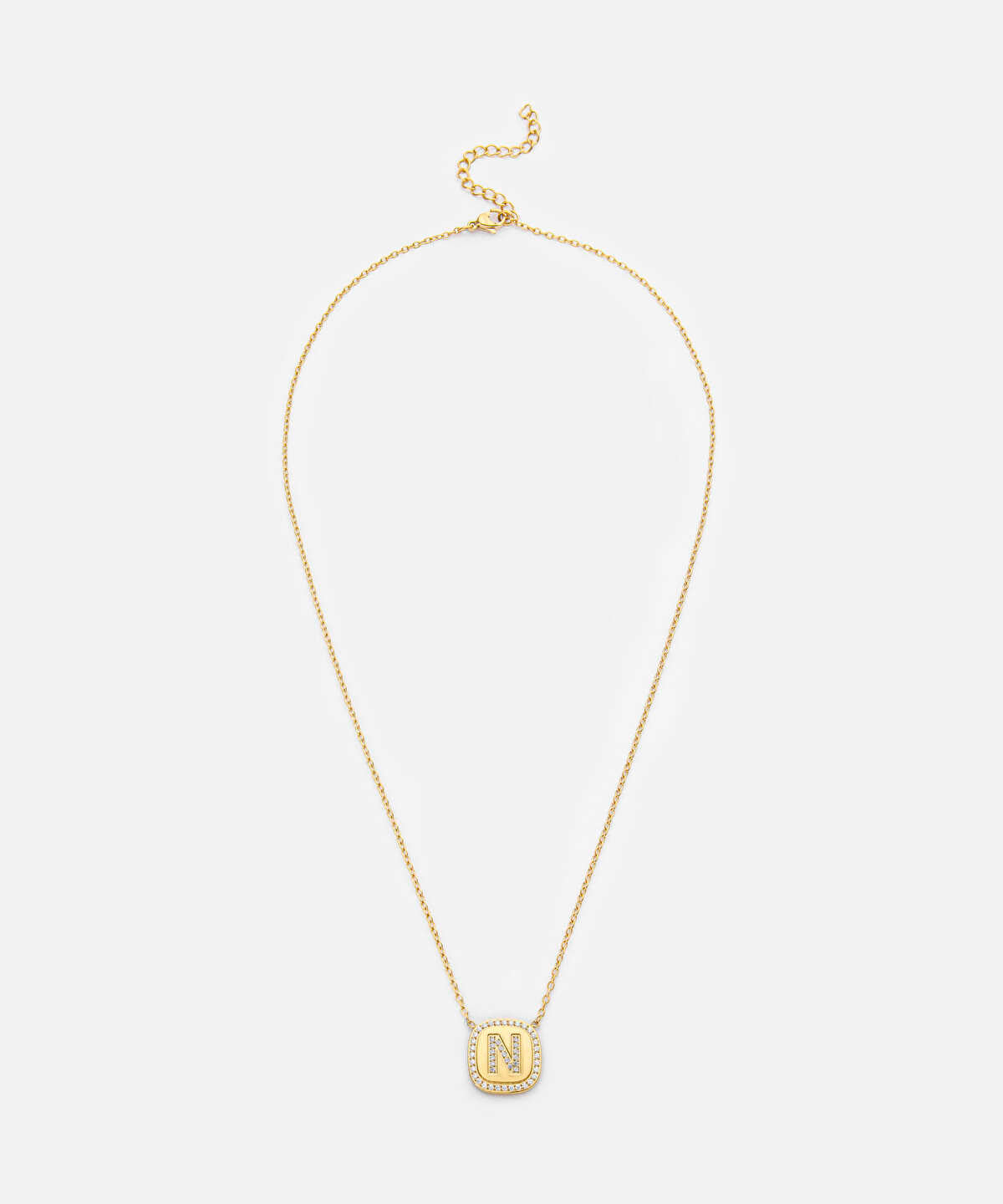 Zoomed Embellished 'N' Pendant Necklace