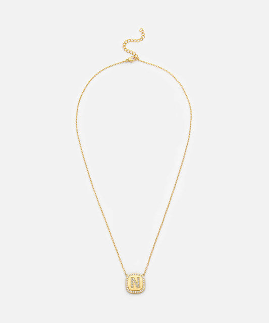 Embellished 'N' Pendant Necklace
