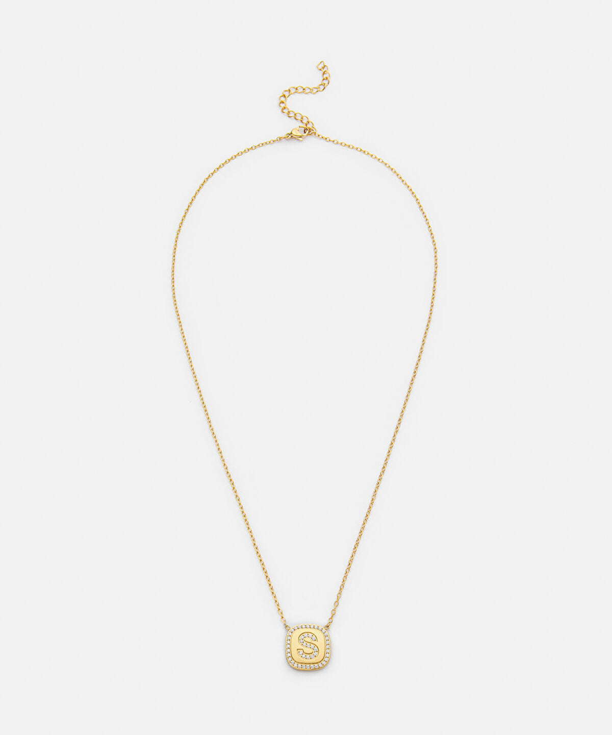Zoomed Embellished 'S' Pendant Necklace