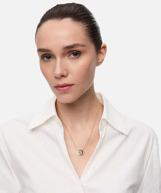Embellished 'S' Pendant Necklace