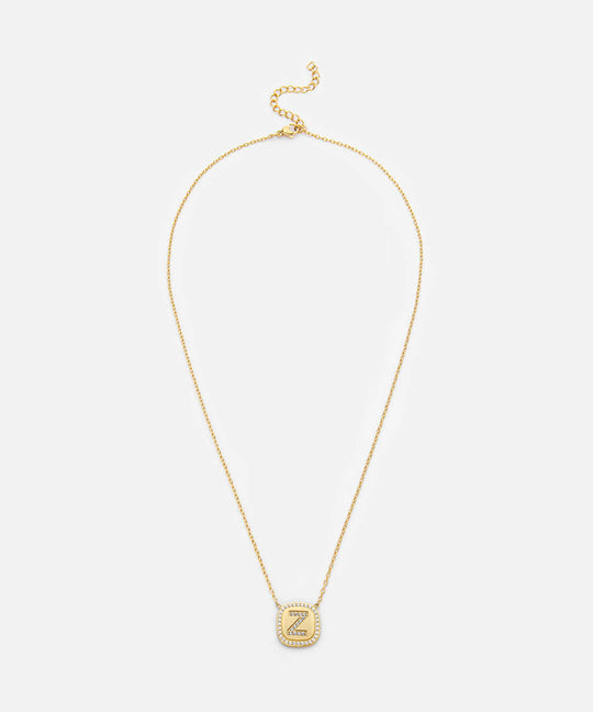 Embellished 'Z' Pendant Necklace