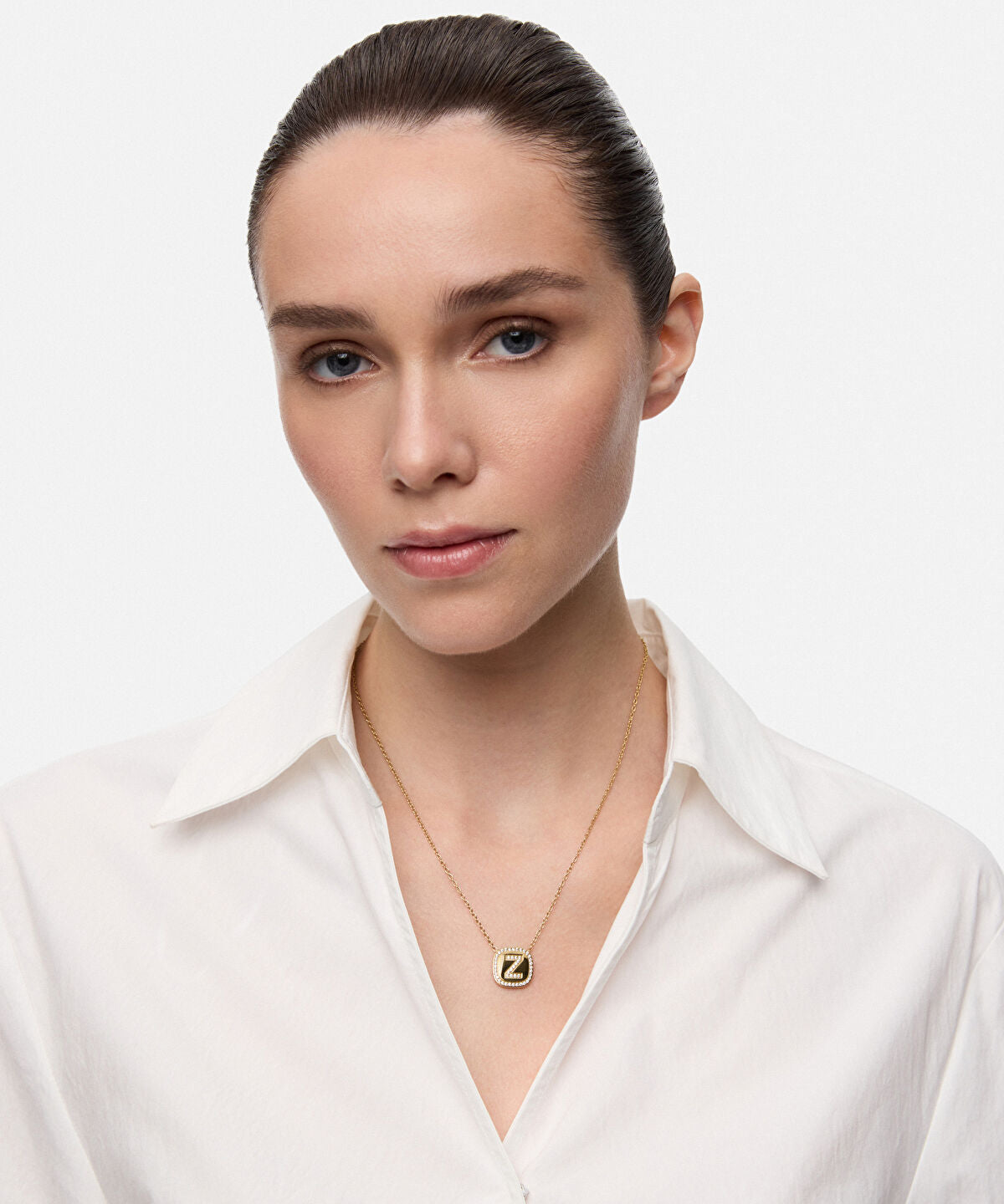 Embellished 'Z' Pendant Necklace