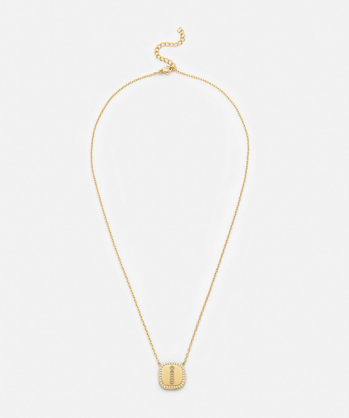 Embellished 'I' Pendant Necklace
