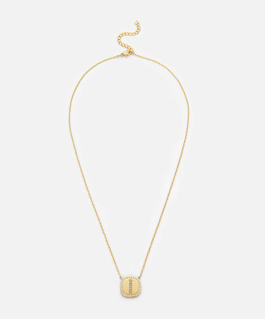 Embellished 'I' Pendant Necklace