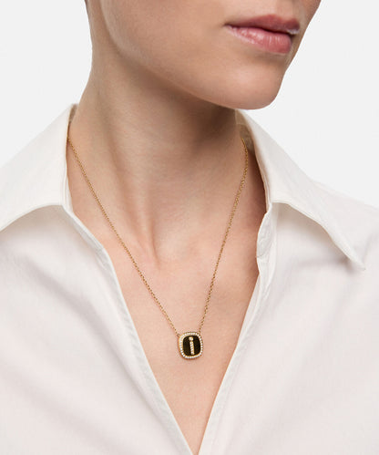 Embellished 'I' Pendant Necklace