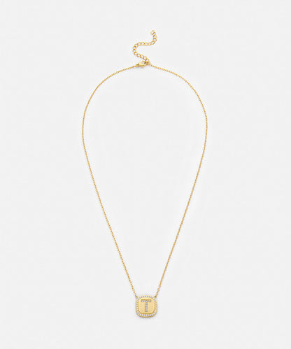 Embellished 'T' Pendant Necklace